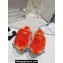 Prada Enameled metal triangle logo shearling padded slippers Orange 2023
