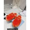 Prada Enameled metal triangle logo shearling padded slippers Orange 2023