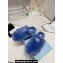 Prada Enameled metal triangle logo shearling padded slippers Blue 2023