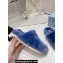 Prada Enameled metal triangle logo shearling padded slippers Blue 2023