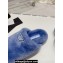 Prada Enameled metal triangle logo shearling padded slippers Blue 2023