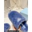 Prada Enameled metal triangle logo shearling padded slippers Blue 2023