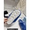 Prada Enameled metal triangle logo shearling padded slippers Blue 2023