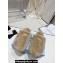 Prada Enameled metal triangle logo shearling padded slippers Beige 2023