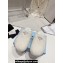 Prada Enameled metal triangle logo shearling padded slippers White 2023