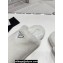 Prada Enameled metal triangle logo shearling padded slippers White 2023