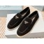 Prada Suede leather Women/Men loafers Black 2023