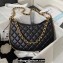 Chanel Shiny Crumpled Lambskin & Gold-Tone Metal Large Hobo Bag AS4368 Black 2023