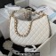 Chanel Shiny Crumpled Lambskin & Gold-Tone Metal Large Hobo Bag AS4368 White 2023