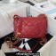 Chanel Lambskin & Gold-Tone Metal Mini Flap Bag AS4340 Burgundy 2023