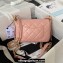 Chanel Lambskin & Gold-Tone Metal Mini Flap Bag AS4340 Pink 2023