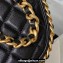 Chanel Shiny Crumpled Lambskin & Gold-Tone Metal Hobo Handbag AS4378 Black 2023