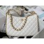 Chanel Shiny Crumpled Lambskin & Gold-Tone Metal Large Hobo Bag AS4287 White 2023