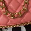 Chanel Shiny Crumpled Lambskin & Gold-Tone Metal Hobo Handbag AS4378 Pink 2023