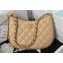 Chanel Shiny Crumpled Lambskin & Gold-Tone Metal Hobo Handbag AS4378 Beige 2023