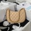 Chanel Shiny Crumpled Lambskin & Gold-Tone Metal Hobo Handbag AS4378 Beige 2023