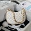 Chanel Shiny Crumpled Lambskin & Gold-Tone Metal Hobo Handbag AS4378 White 2023