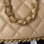 Chanel Shiny Crumpled Lambskin & Gold-Tone Metal Hobo Handbag AS4378 Beige 2023