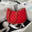 Chanel Shiny Crumpled Lambskin & Gold-Tone Metal Hobo Handbag AS4378 Red 2023