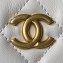 Chanel Shiny Crumpled Lambskin & Gold-Tone Metal Hobo Handbag AS4378 White 2023
