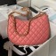 Chanel Shiny Crumpled Lambskin & Gold-Tone Metal Large Hobo Bag AS4368 Pink 2023