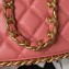 Chanel Shiny Crumpled Lambskin & Gold-Tone Metal Large Hobo Bag AS4368 Pink 2023