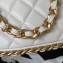 Chanel Shiny Crumpled Lambskin & Gold-Tone Metal Hobo Handbag AS4378 White 2023