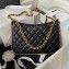 Chanel Shiny Crumpled Lambskin & Gold-Tone Metal Large Hobo Bag AS4287 Black 2023