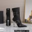 Versace Heel 10cm Pin-Point buckled leather Ankle Boots Black 2023