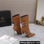 Versace Heel 10cm Pin-Point buckled leather Ankle Boots Brown 2023