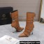 Versace Heel 10cm Pin-Point buckled leather Ankle Boots Brown 2023