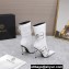 Versace Heel 10cm Pin-Point buckled leather Ankle Boots White 2023