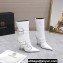 Versace Heel 10cm Pin-Point buckled leather Ankle Boots White 2023