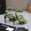 Saint Laurent Heel 10.5cm jerry sandals in crepe satin and rhinestones 742235 Green 2023