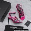 Saint Laurent Heel 10.5cm jerry sandals in crepe satin and rhinestones 742235 Fuchsia 2023