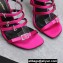 Saint Laurent Heel 10.5cm jerry sandals in crepe satin and rhinestones 742235 Fuchsia 2023