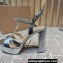 Miu Miu Heel 12.5cm platform 2.5cm Crisscross sandals Silver with crystals 2023