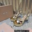 Miu Miu Heel 12.5cm platform 2.5cm Crisscross sandals Gold with crystals 2023