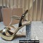 Miu Miu Heel 12.5cm platform 2.5cm Crisscross sandals Gold with crystals 2023