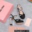 Miu Miu Heel 12.5cm platform 2.5cm Crisscross sandals Satin Black with crystals 2023