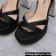 Miu Miu Heel 12.5cm platform 2.5cm Crisscross sandals Satin Black with crystals 2023
