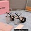 Miu Miu Heel 12.5cm platform 2.5cm Crisscross sandals Satin Black with crystals 2023