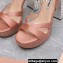 Miu Miu Heel 12.5cm platform 2.5cm Crisscross sandals Satin Nude Pink with crystals 2023