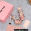 Miu Miu Heel 12.5cm platform 2.5cm Crisscross sandals Satin Nude Pink with crystals 2023