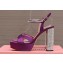 Miu Miu Heel 12.5cm platform 2.5cm Crisscross sandals Satin Purple with crystals 2023