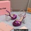 Miu Miu Heel 12.5cm platform 2.5cm Crisscross sandals Satin Purple with crystals 2023