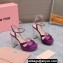 Miu Miu Heel 12.5cm platform 2.5cm Crisscross sandals Satin Purple with crystals 2023