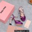 Miu Miu Heel 12.5cm platform 2.5cm Crisscross sandals Satin Purple with crystals 2023
