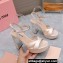 Miu Miu Heel 12.5cm platform 2.5cm Crisscross sandals Satin Beige with crystals 2023