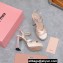 Miu Miu Heel 12.5cm platform 2.5cm Crisscross sandals Satin Beige with crystals 2023